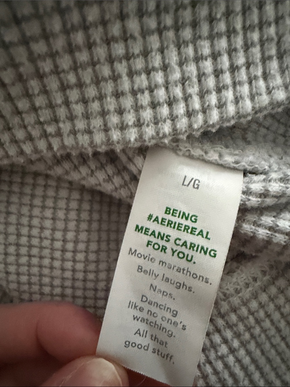 Aerie Light Gray Waffle Knit Sweater - Picture 5 of 6